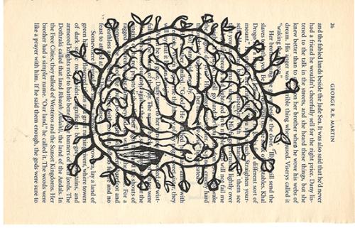 Brainicles lino cut print by David Nicol